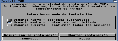 YAM: Inicio de instalaci�n