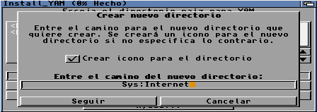 YAM: Preparado para escribir el nombre del directorio