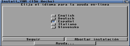 YAM: Idioma de las instrucciones