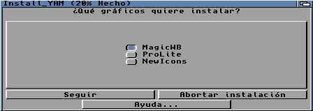 YAM: Selecci�n del Interface gr�fico